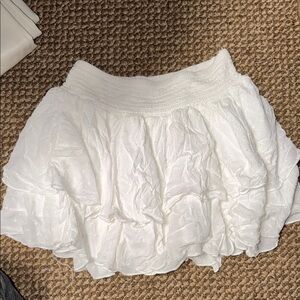 Forever 21 White Ruffled Eyelet Skater Skirt